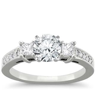 Trio Pave Diamond Engagement Ring | The Diamond Channel
