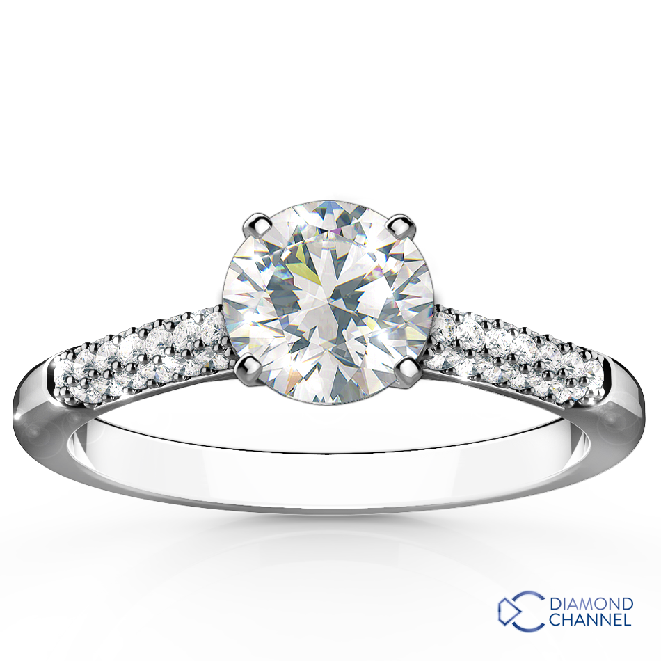 Starlight Trio Micropavé Diamond Engagement Ring