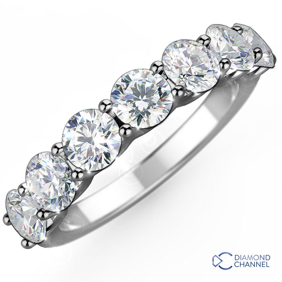 14K Gold 7 Stone Asscher Cut Diamond Wedding Ring | Dallas TX