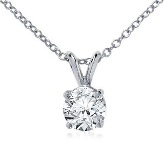 Classic Solitaire Diamond Pendant In 9k White Gold (0.10ct tw)