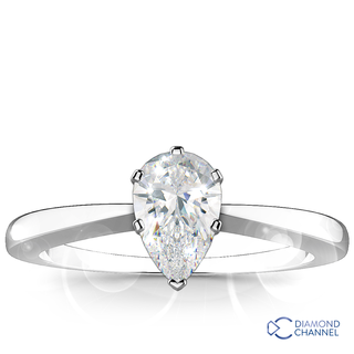 Solitaire Pear Shape Diamond Ring (Pr-0.36ct t.w)