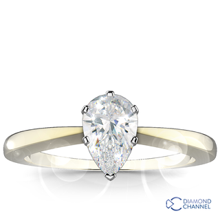 Solitaire Pear Shape Diamond Ring (Pr-0.36ct t.w)