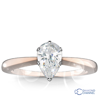 Solitaire Pear Shape Diamond Ring (Pr-0.36ct t.w)