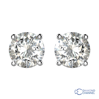 0.3ct Four claw diamond stud earrings (0.6ct TW*)