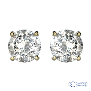 Four Claw Diamond Stud Earrings Set In 9k Yellow Gold (0.50ct tw)