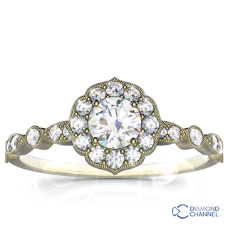 Floral Halo Diamond Engagement Ring (0.64ct tw)