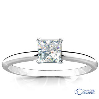 Princess Cut Solitaire Diamond Ring (PR-0.41ct tw)