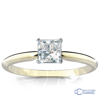 Princess Cut Solitaire Diamond Ring (PR-0.41ct tw)