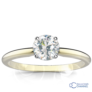 Classic Four Claw Solitaire Engagement Ring (RBC-0.46ct tw)