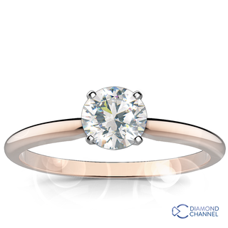 Classic Four Claw Solitaire Engagement Ring (RBC-0.46ct tw)