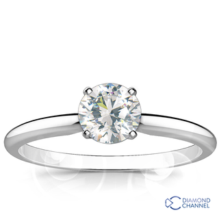 Solitaire Princess Cut Diamond Engagement Ring (PR-0.48ct)