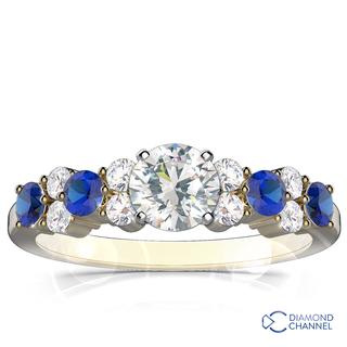 Sapphire And Diamond Enagement Ring (0.57ct tw)