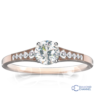Graduated Milgrain Diamond Engagement Ring (0,62ct tw)