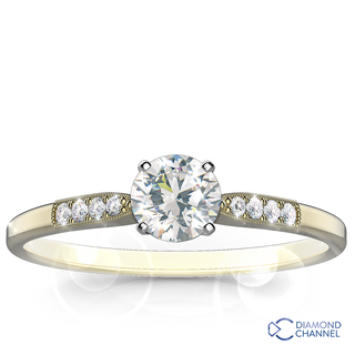 Petite Milgrain Engagement Ring (0.45ct tw)