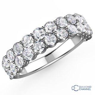 Double Row Honeycomb Set Half Eternity Ring (0.5ct TW*)