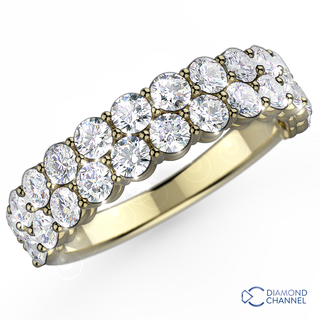 Double Row Honeycomb Set Half Eternity Ring (0.5ct TW*)