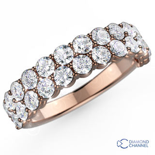 Double Row Honeycomb Set Half Eternity Ring (0.5ct TW*)