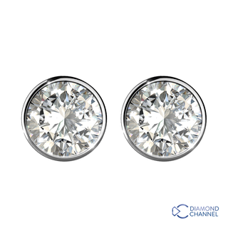 0.4ct Bezel Cut Diamond Stud Earrings (0.8ct TW*)