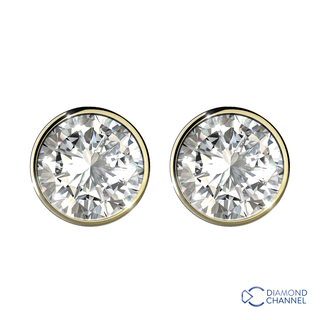 0.4ct Bezel Cut Diamond Stud Earrings (0.8ct TW*)