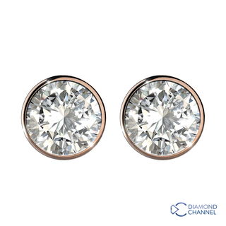 0.4ct Bezel Cut Diamond Stud Earrings (0.8ct TW*)