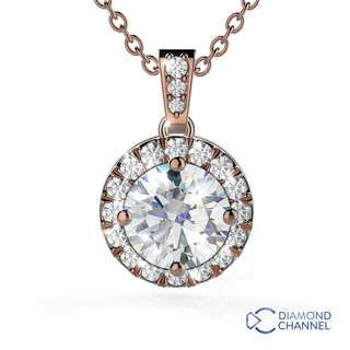 Halo Diamond Pendant in 9K White Gold (0.50ct tw)