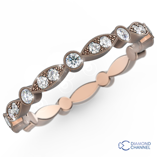 LEAF MILLGRAIN MARQUISE AND DOT DIAMOND Full ETERNITY BAND