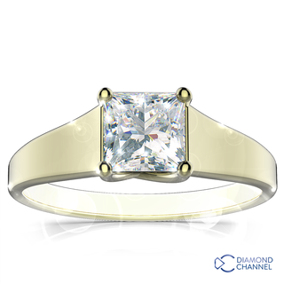 Princess Cut Four Claw Solitaire Diamond Engagement Ring (PR-0.41ct tw)
