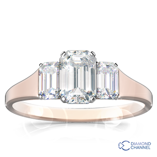 Three Stone Emerald Cut Diamond Engagement Ring (0.56ct tw)