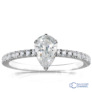 French Pave Diamond Engagement Ring (0.93ct tw)