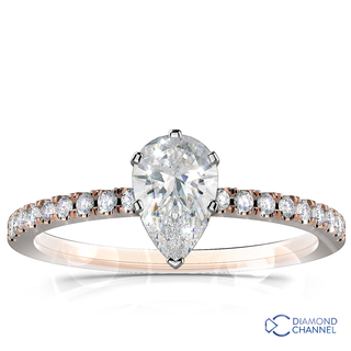 French Pave Diamond Engagement Ring (0.93ct tw)