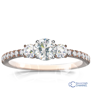 Petite Micro-Pave Trio Diamond Ring (0.72ct tw)