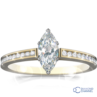 Marquise Channel Set Side Stone Engagement Ring (0.92ct tw)