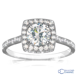 Halo Diamond Engagement Ring (1.11ct tw)