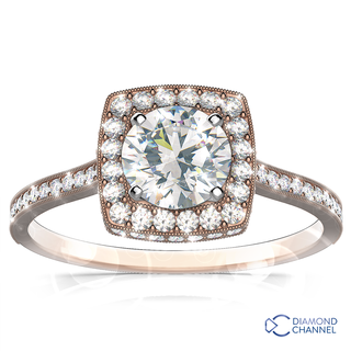 Halo Diamond Engagement Ring (1.11ct tw)