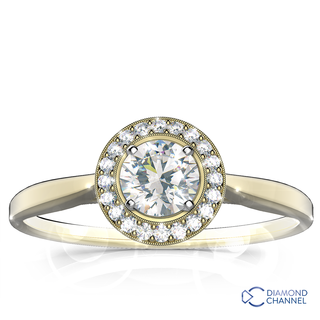 Plain Shank Milgrain Halo Engagement Ring (0.63ct tw)