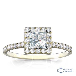 Princess Cut Halo Diamond Engagement Ring (0.67ct tw)