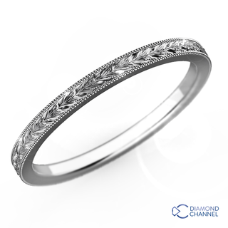 Vintage Milgrain Top Engraved Eternity Ring