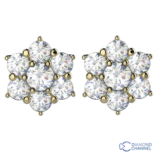 Star Diamond Stud Earrings (0.92ct TW*)