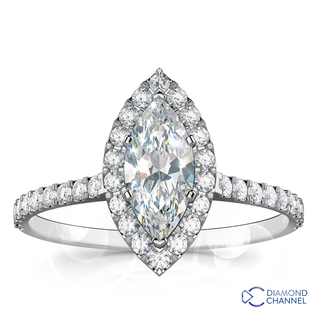 Marquise Cut Halo Diamond Engagement Ring (0.71ct tw)