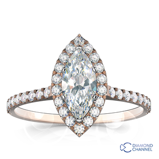 Marquise Cut Halo Diamond Engagement Ring (0.71ct tw)