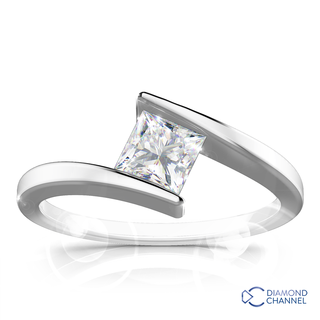 Split Shank Princess Cut Engagement Ring  (PR-0.45ct)
