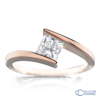 Split Shank Princess Cut Engagement Ring  (PR-0.45ct)