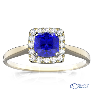  Cushion Tanzanite And Diamond Halo Ring (2.00ct tw)