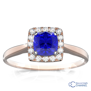  Cushion Tanzanite And Diamond Halo Ring (2.00ct tw)