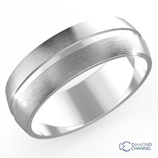 7mm Single Groove Comfort Fit Wedding Ring