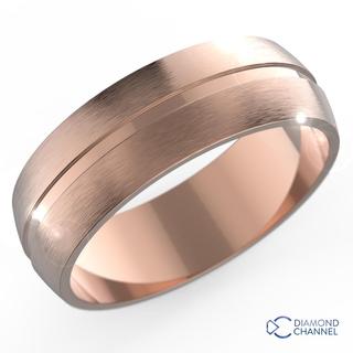 7mm Single Groove Comfort Fit Wedding Ring