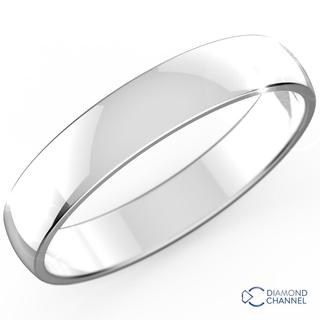 Comfort Fit Wedding Band In 9k White Gold (4mm)