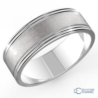 7mm Brushed Two-Tone Inlay Wedding Ring