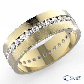 6.5mm Square edge channel set diamond wedding ring (0.51ct TW*)