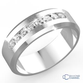 7mm Channel Set Bevel Edge Wedding Ring (0.48ct TW*) 